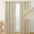 YoungsTex Burlap Linen Curtains 84 Inch Length 2 Panels for Living Room Grommet Privacy Light Filtering Window Drapes for Bedroo