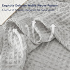 Phf Ultra Soft Waffle Weave Blanket Queen Size 90'X 90'- Washed Lightweight Breathable Cozy Woven Blanket For Bed - Aesthetic Decor For Couch Bedding Sofa Home Car - Light Grey