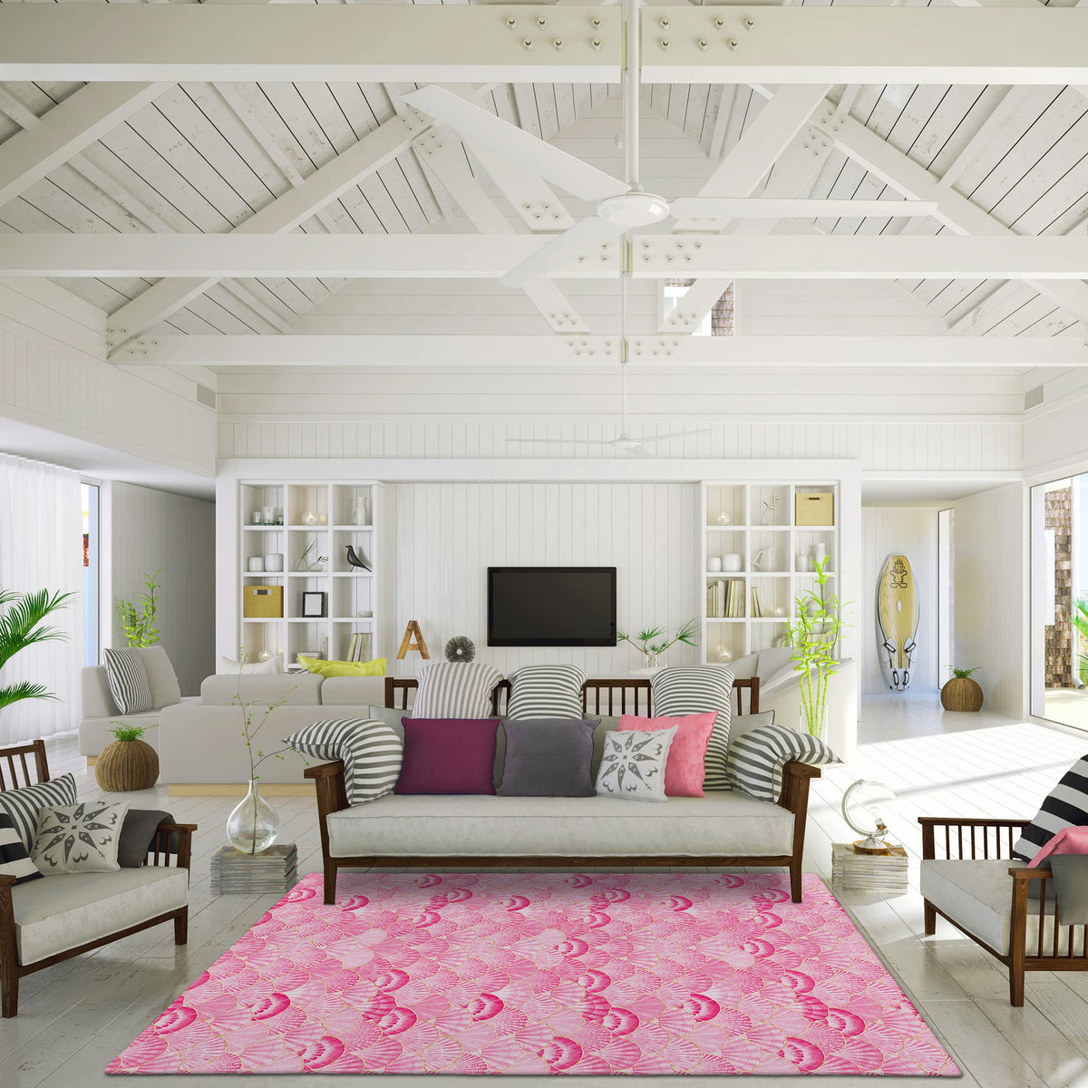 Addison Rugs Surfside Asr32 Pink 9' X 12' Indoor Outdoor Area Rug, Easy Clean, Machine Washable, Non Shedding, Bedroom, Living Room, Dining Room, Kitchen, Patio Rug
