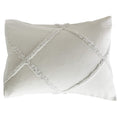 Chenille Lattice 100% Cotton Solid Color Pillow Sham, Standard Size, 20W X 26L, Grey