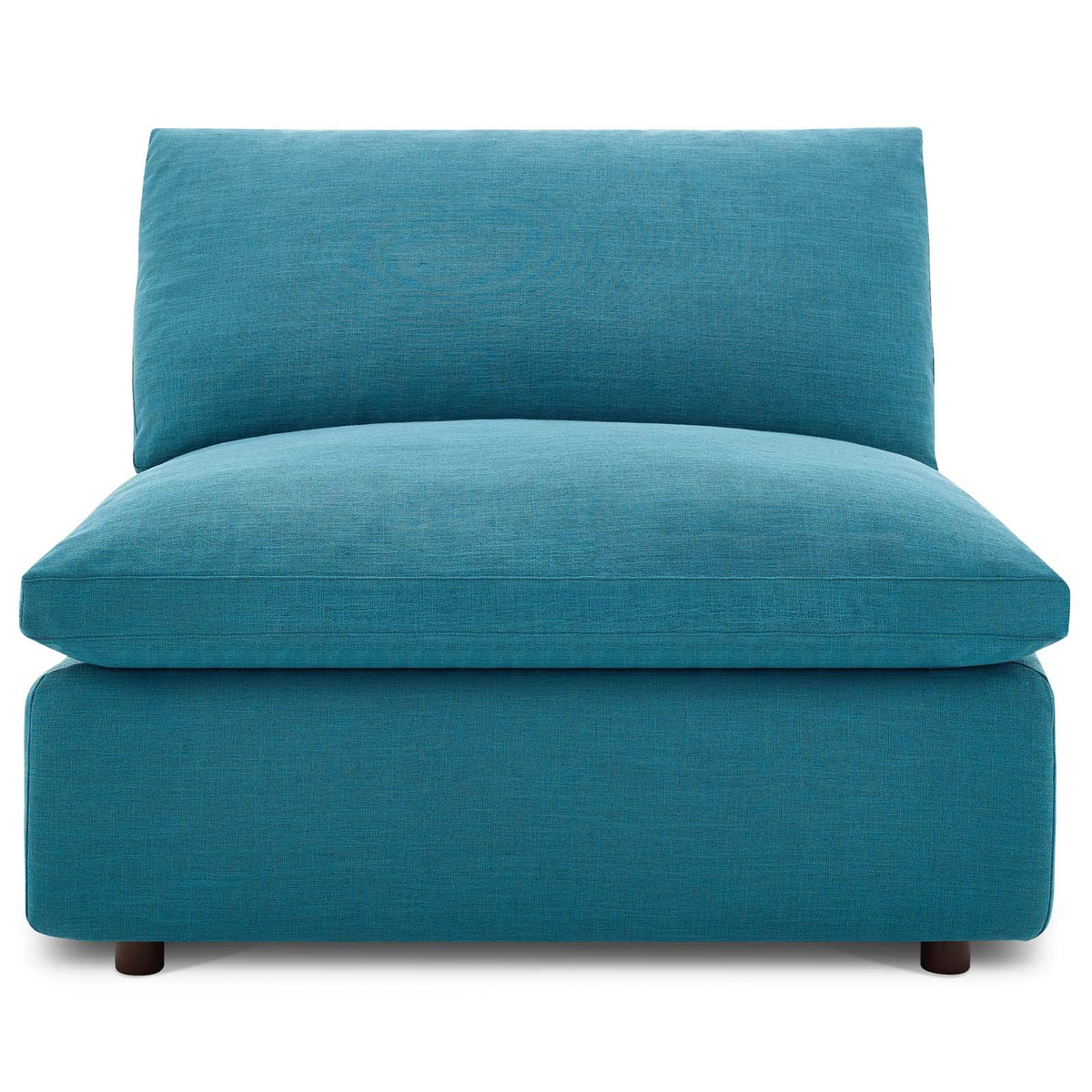 Modway Commix Down-Filled Overstuffed Upholstered Sectional Sofa Armless Chair In Teal