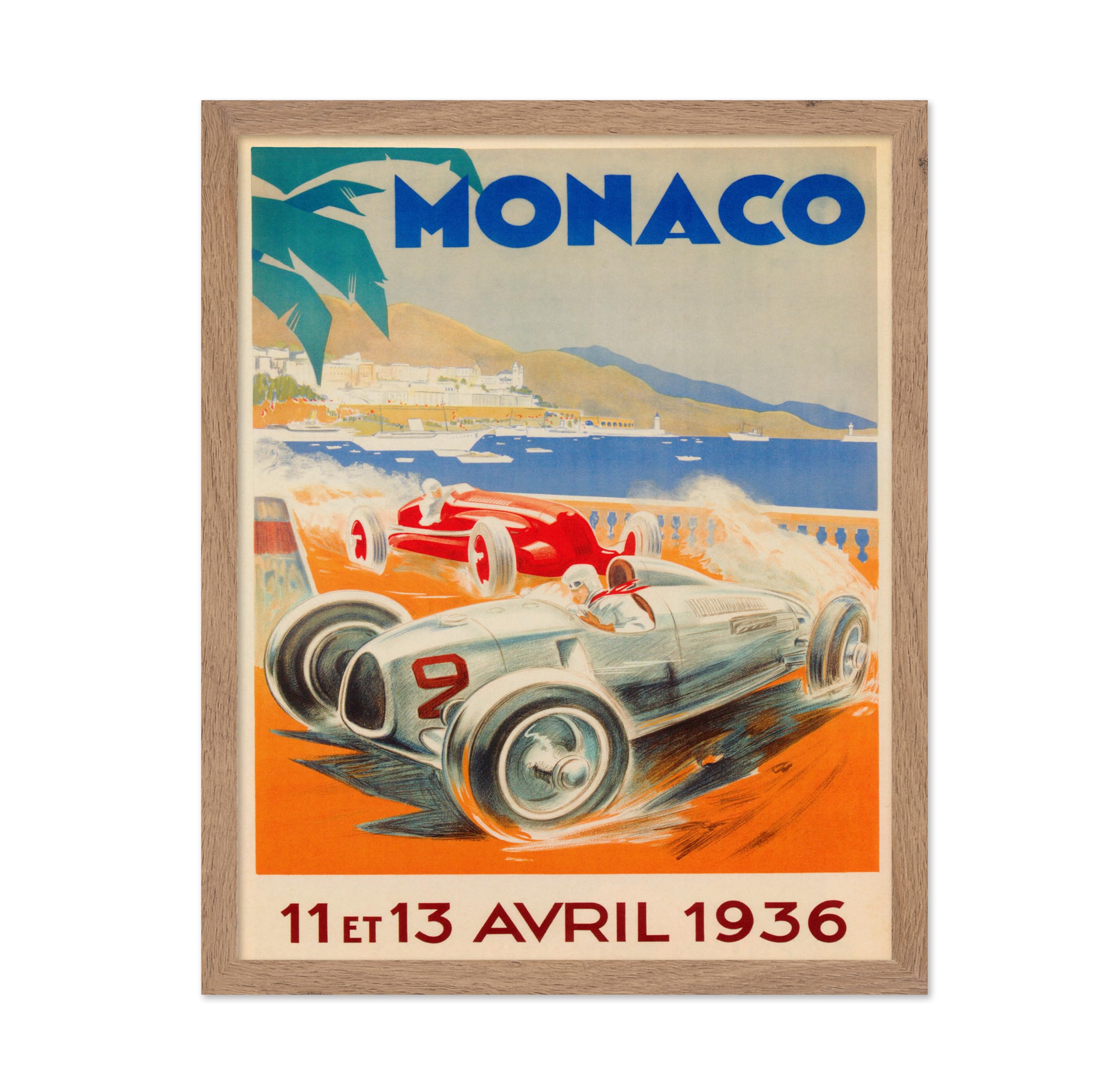 Poster Master Monaco Car Racing Print - Vintage Wall Art - Car Race Poster - Great Wall Decor Gift for Home, Office, Living Room
