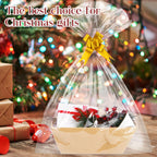 Aforoeoa 10Pack Baskets For Gifts Empty, 10X12   Thick Kraft Gift Basket With 10 Bows 10 Bags Empty Gift Baskets For Christmas,