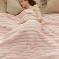 Bedsure Blankets Queen Size for Bed - Super Soft Cozy Blankets for Women, Cute Large Fleece Blanket for Girls,Pink,90x90 Inches,