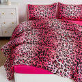 A Nice Night Leopard Printed,Satin Silky Soft Quilt Sexy Luxury Super Soft Microfiber Comforter Quilt Bedding Comforter Set Full