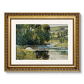 ARPEOTCY Vintage Gold Framed Wall Art, 11x14 inch Nature Streamside Retro Paintings, Canvas Prints Artwork with Antique Frame, V