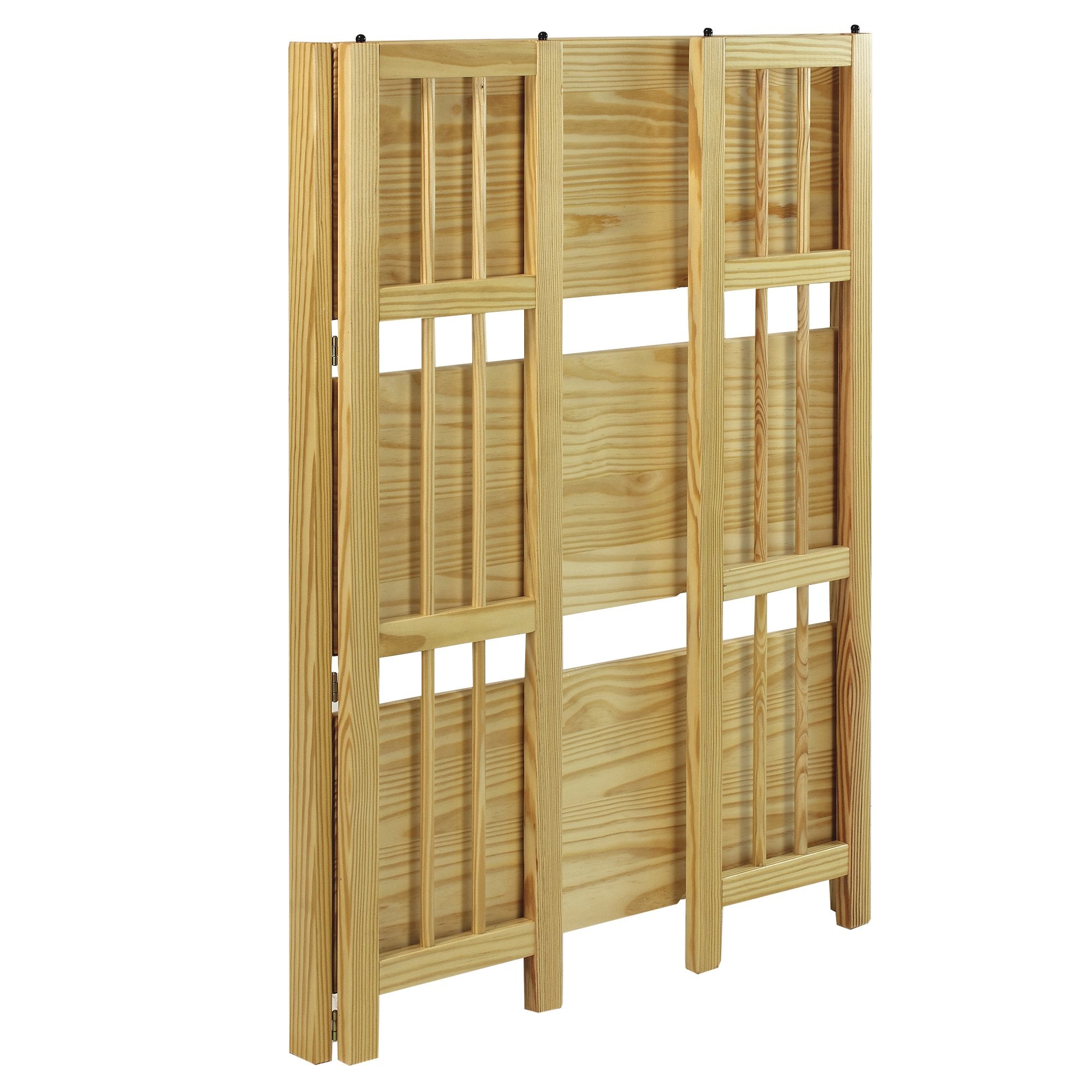 Casual Home 3-Shelf Folding Stackable Bookcase (27.5" Wide)-Natural