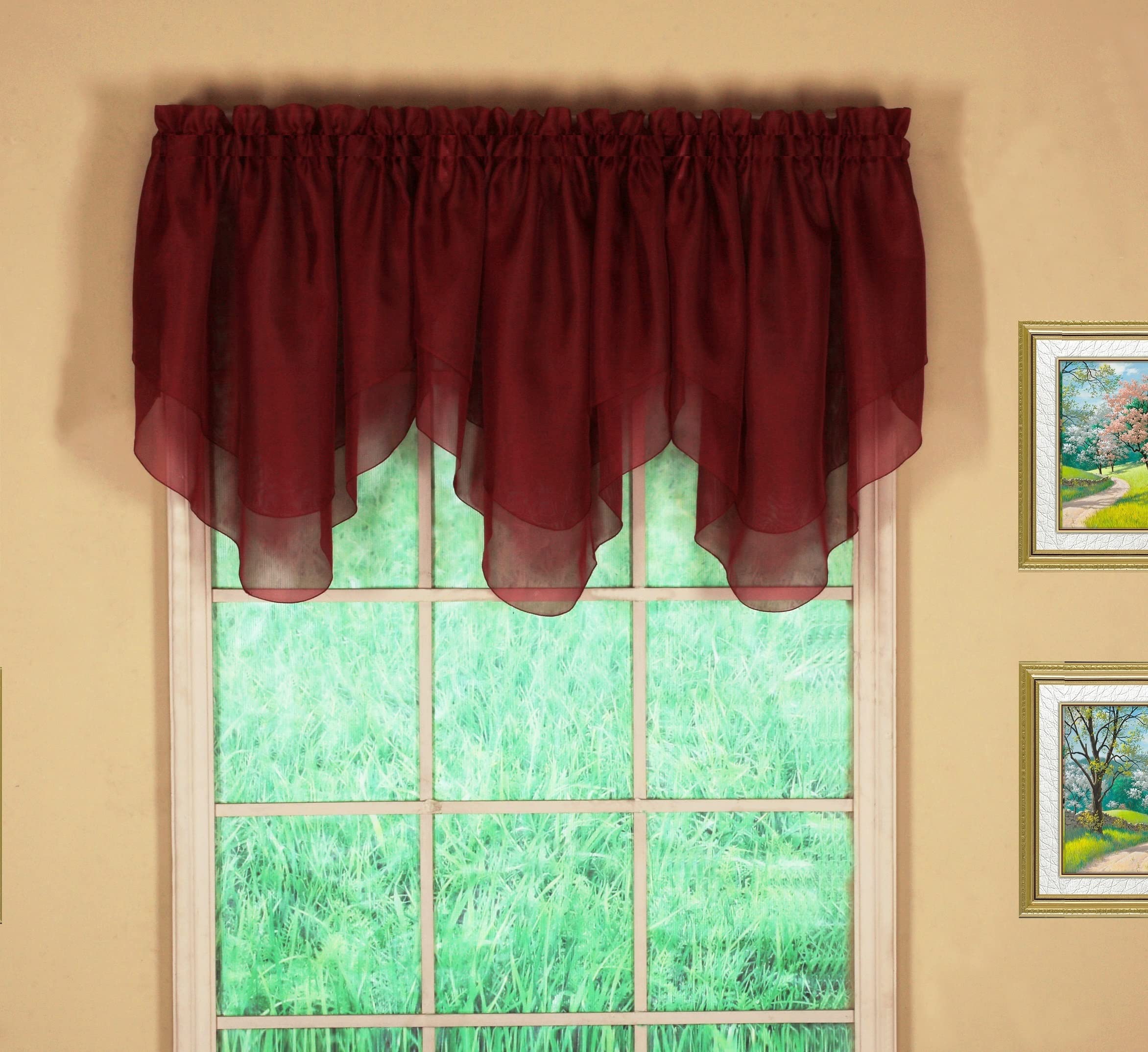 Today'S Curtain Emelia Original Voile Ascot 25', Burgundy, 40' W X 25' L