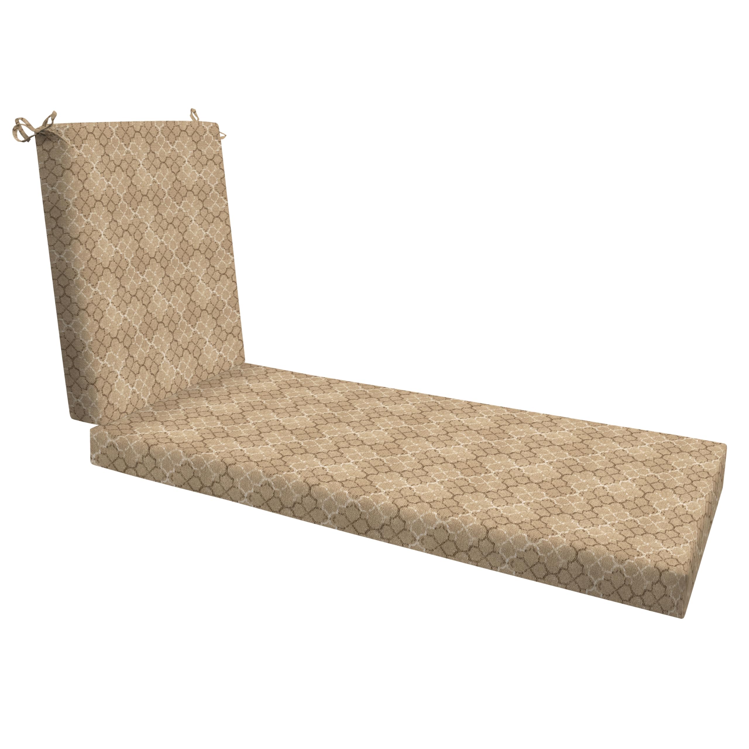 Honeycomb Essentials Outdoor Chaise Cushion, 21' X 70', Courtyard Geo Almond Patio Chair Cushion