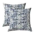Romandeco Jacquard Decorative Throw Pillow Covers For Couch Set Of 2, 26X26 Inches, Navy Blue