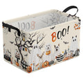 Spooky Dogs Basket Beige Halloween Ghost Storage Box with Handles