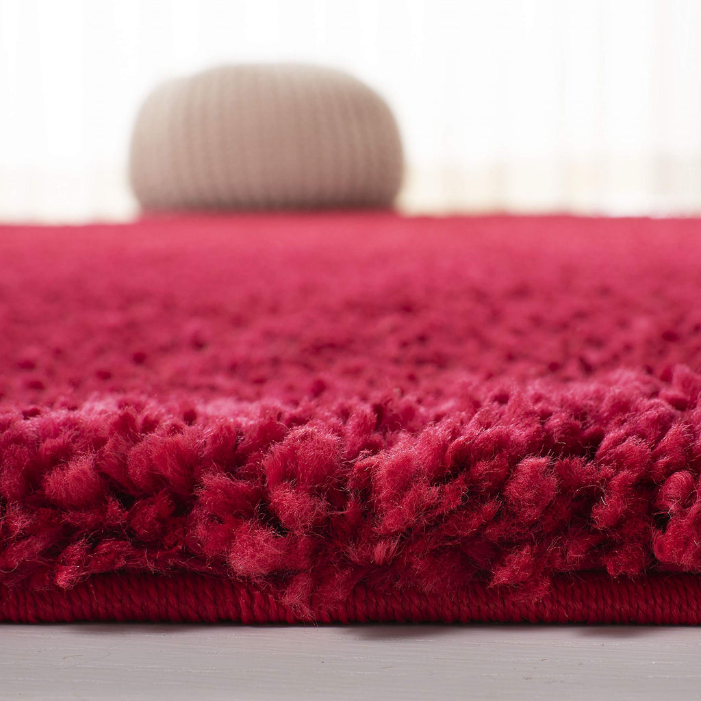 Safavieh August Shag Collection Runner Rug - 2'3'' X 8', Red, Solid Design, Non-Shedding & Easy Care, 1.2-Inch Thick Ideal For H
