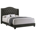 Coaster Home Furnishings Sonoma Transitional Fabric Upholstered Queen Size Wingback Bed Frame 56-inch Headboard Grey 310072Q