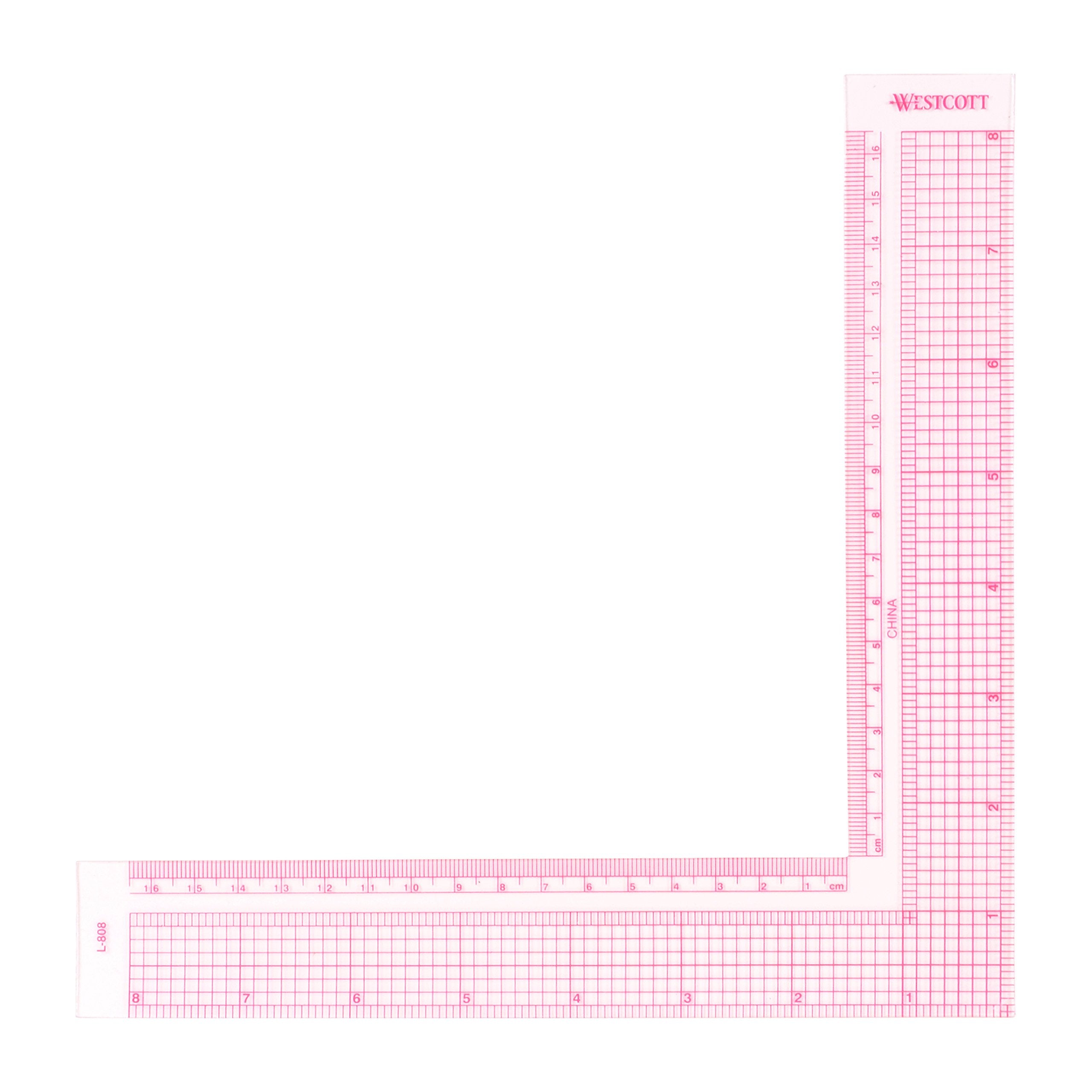 Westcott 8-Inch/17Cm L-Square Inch/Metric (L-808) (L-808)