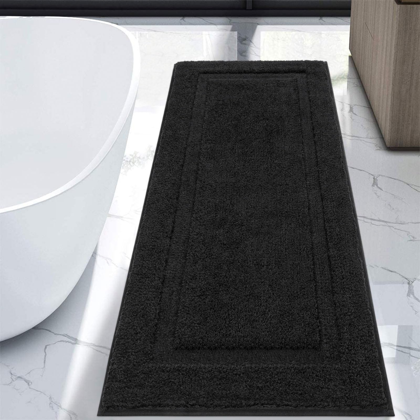 SHACOS Super Soft Bathroom Runner Rugs 20x47 inch Bath Mats Microfiber Long Bathroom Mats Non Slip Washable Bath Rugs for Bathro