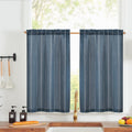 Jinchan Nautical Kitchen Curtains Striped Linen Curtains 24 Inches Farmhouse Tier Curtains Cafe Curtains For Living Room Bathroom Laundry Rv Rustic Half Window Curtains Light Filtering 2 Panels Blue