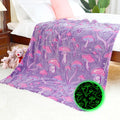 Cute Mushroom Blanket Glow In The Dark Mushroom Plants Throw Blanket Soft Fuzzy Purple Mushroom Cottage Fleece Blanket Gifts Dec