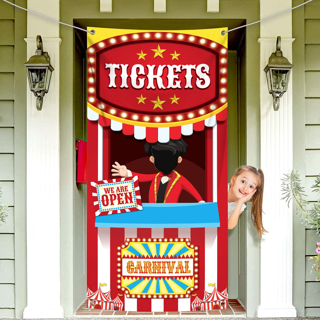 KatchOn, Carnival Ticket Booth Stand Banner - 72x36 Inch | Carnival Theme Party Decorations | Carnival Decorations for Carnival 