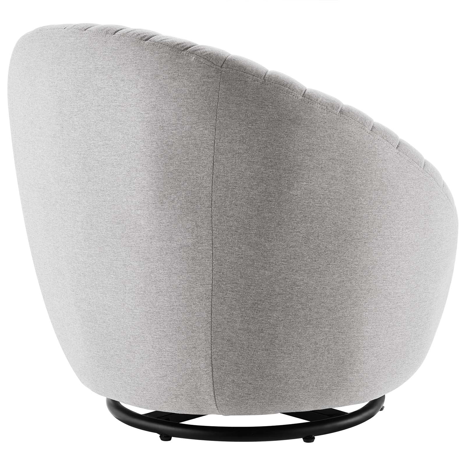 Modway Whirr Upholstered Fabric Swivel Chair In Black/Light Gray