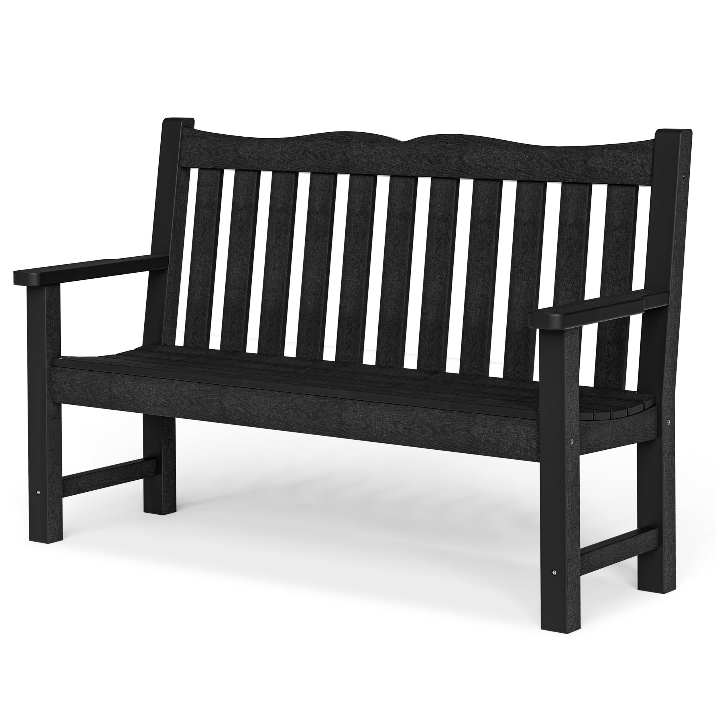 Stoog Outdoor Bench, 2-Person All-Weather Hips Garden Bench With 800 Lbs Weight Capacity, Never Rot Or Fade, Waterproof Bench, For Outdoor, Patio, Garden, Porch, Backyard And Park, Blue