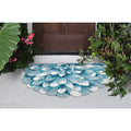 Liora Manne Mum Aqua Indoor/Outdoor Rug, 2'6' X 4'6' Half Round