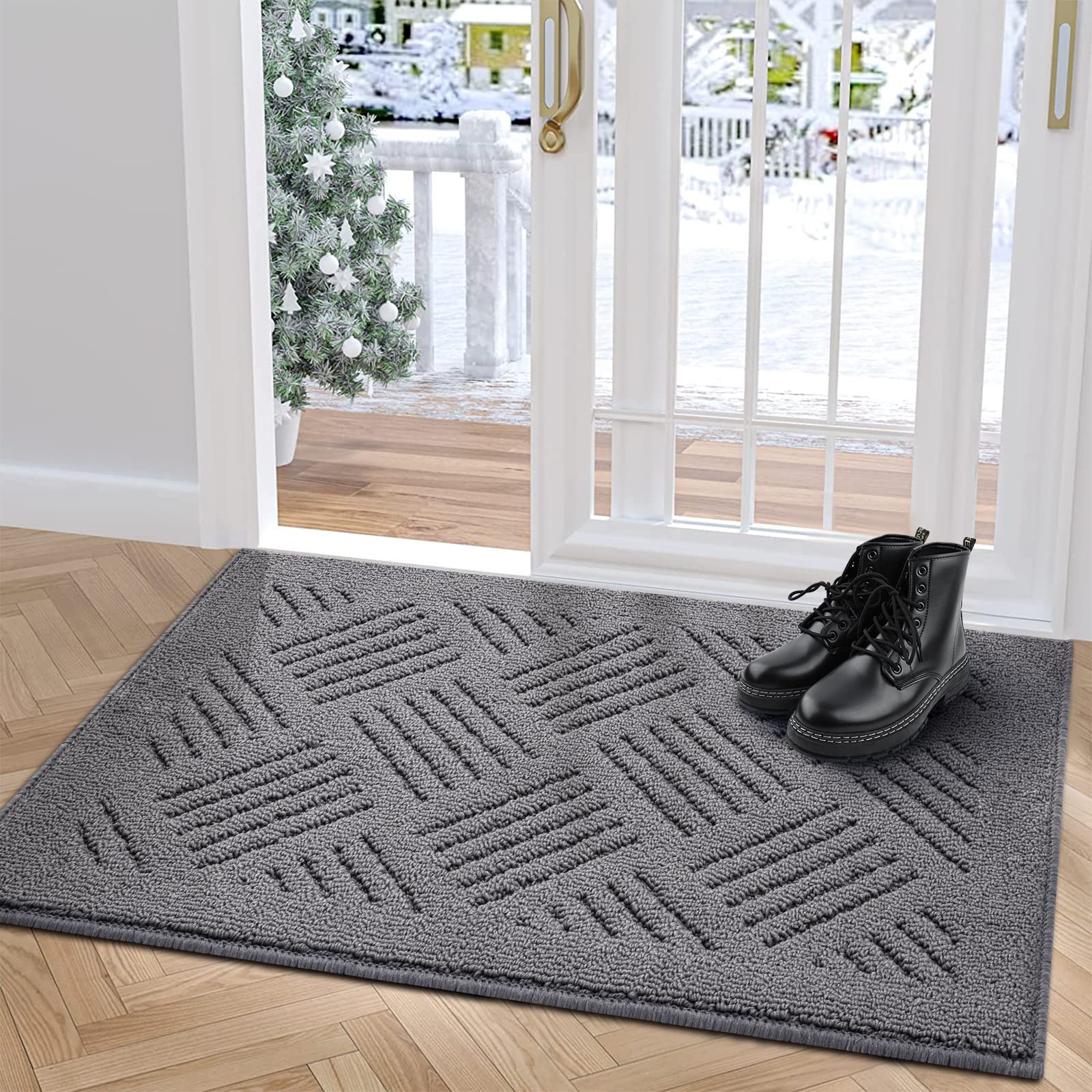 Jeedovia Door Mat Indoor Doormat,Front Back Door Mats Non Slip Entrance Rubber Backing,Inside Doormats For Entryway Low-Profile,