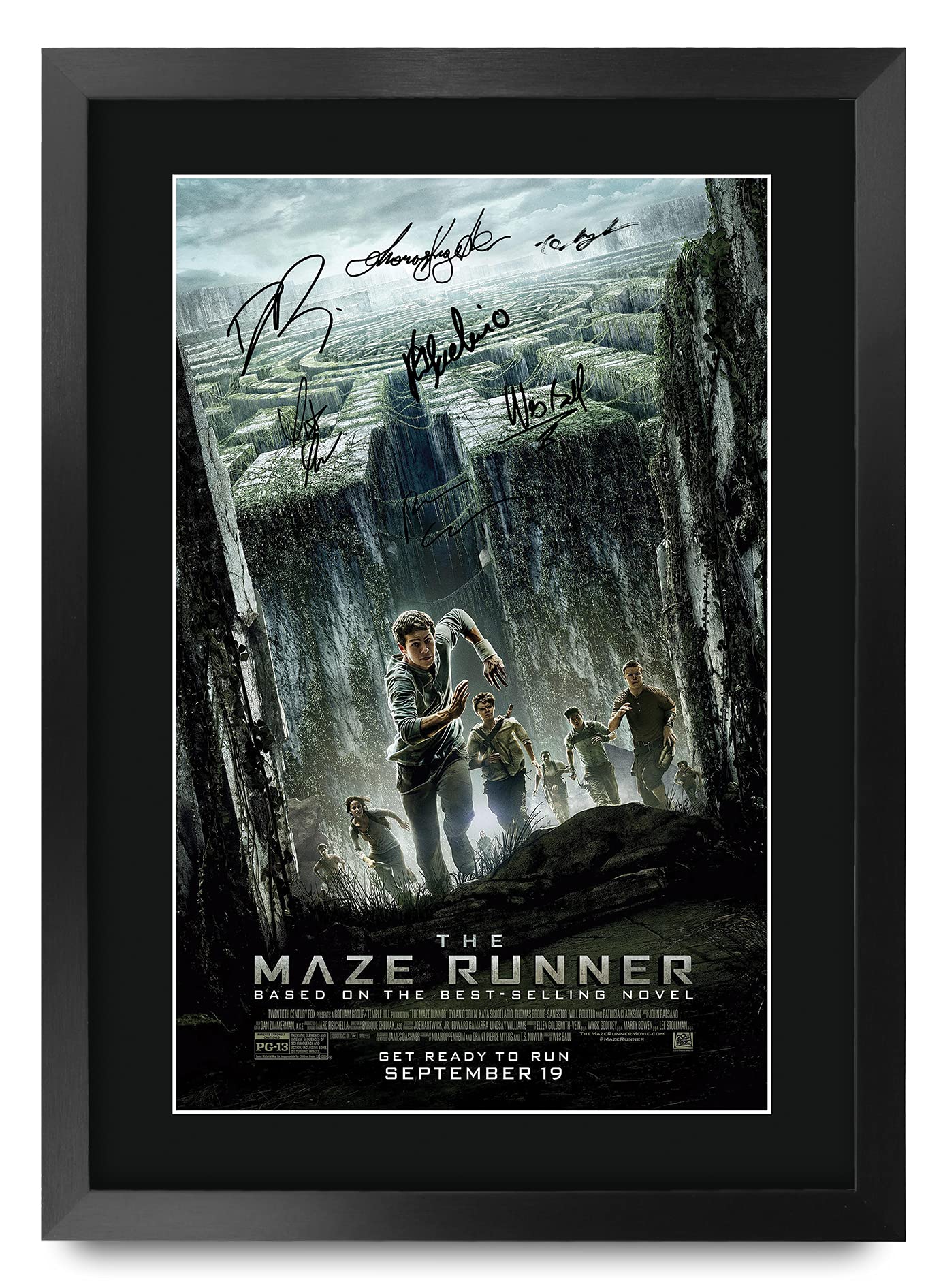 HWC Trading The Maze Runner 1 16 x 12 inch Framed Gifts Printed Poster Signed Autograph Picture for Movie Memorabilia Fans - 16 
