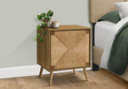 Monarch Specialties I 2794 Accent Table, End, Light Walnut Laminate, Seagrass, Modern