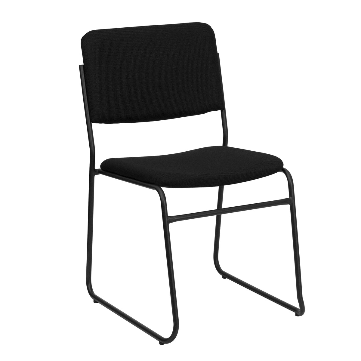 Flash Furniture HERCULES Series 500 lb. Capacity High Density Black Fabric Stacking Chair with Sled Base