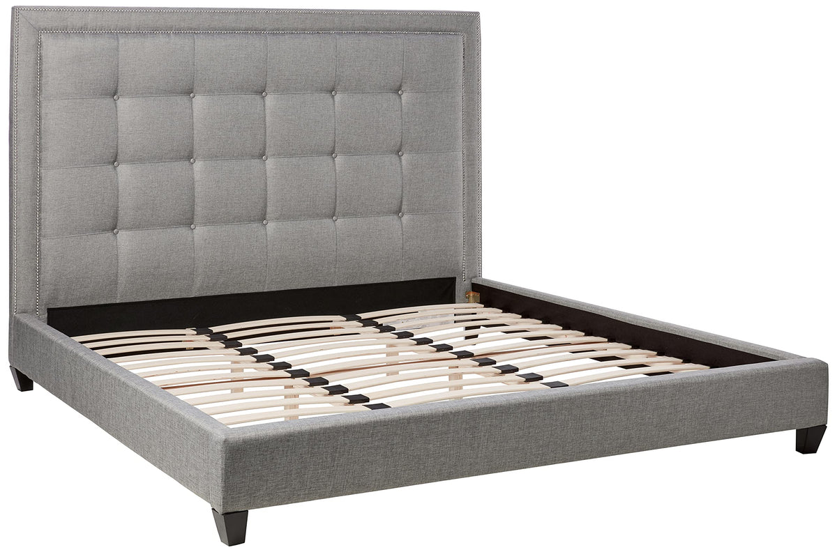 Baxton Studio Hirst Platform Bed, King, Grey