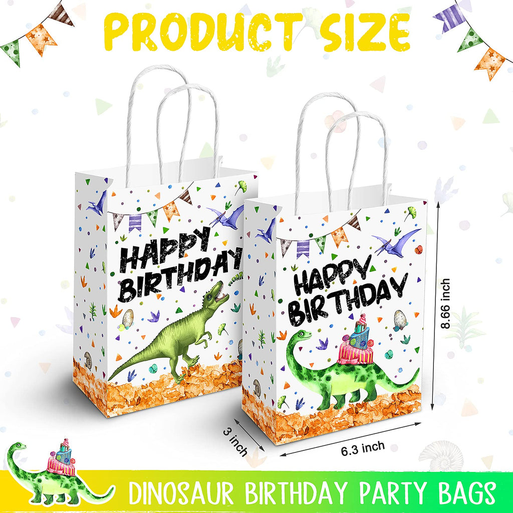 Containlol Dinosaur Birthday Party Bags Happy Birthday Gift Bags Dino Theme Watercolor Dinosaur Candy Treat Goodies Party Favors