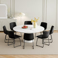 Aowos Dining Chairs Set of 8, 18 Inch Modern Armless Dining Chair with Back, Faux Leather Kitchen Dining Room Chair with Metal L