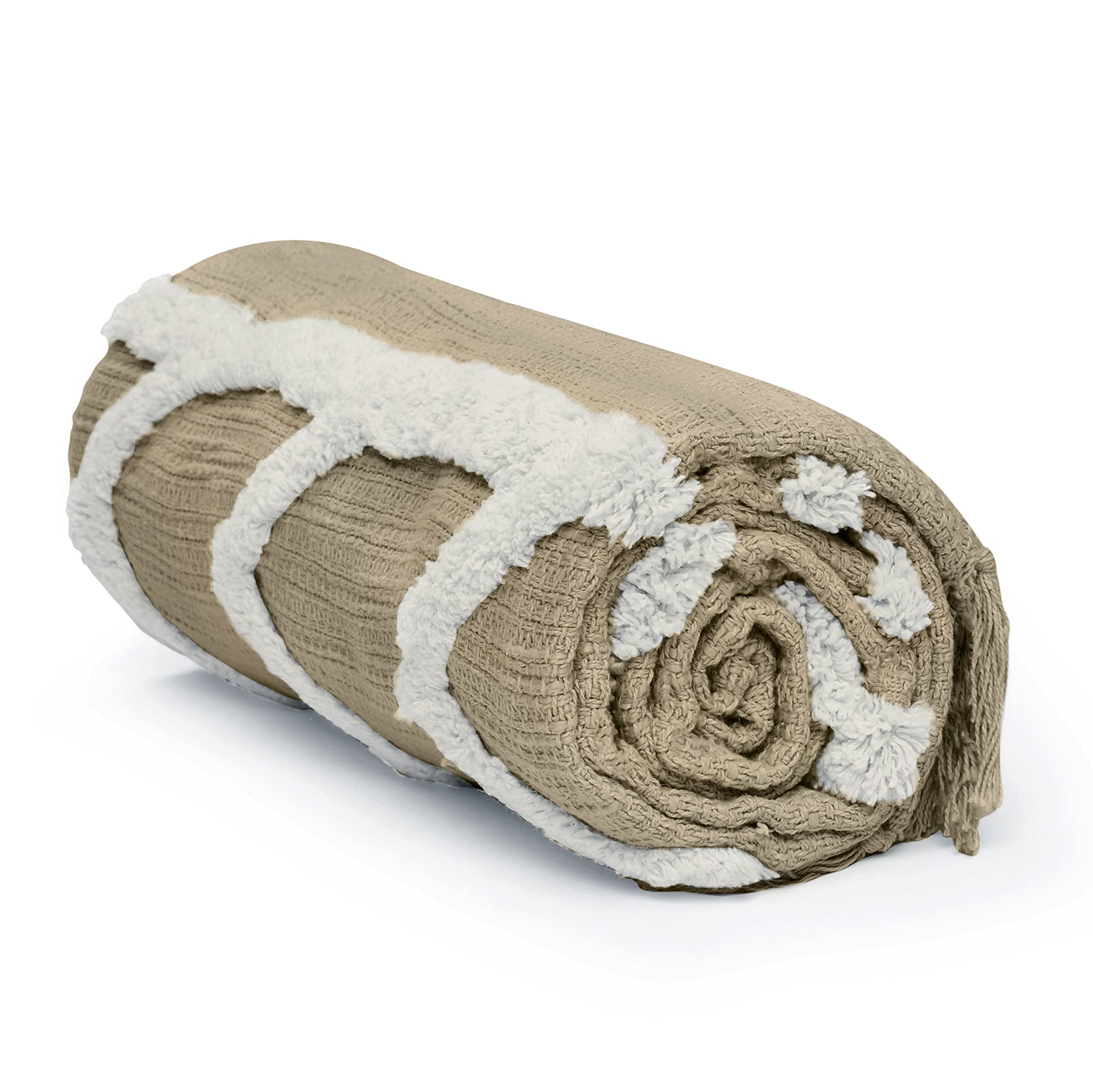 Americanflat 50X60 Throw Blanket - Soft And Breathable Cotton Throw Blanket For Couch, Bed, Chair - Decorative Blanket Perfect For Home, Office, Or Outdoor Use - Tufted Pink Blanket