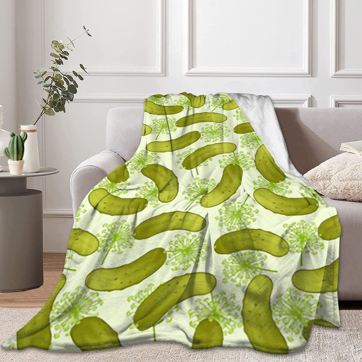 Newhomestyle Dill Pickles Throw Blanket Soft Warm Cozy Lightweight Decorative Blanket For Couch, Bed, Sofa, Travel 50X60 Inch