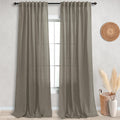 Koufall Extra Long 108 Inch Curtains Drapes For Farmhouse Living Room,Linen Sheer Wide Curtain Set For Large Window 2 Panels,52 Inch Width By Size 108 Length,Taupe