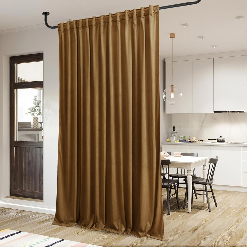 Stangh Gold Brown Curtains 120 Inches Long Halloween Holiday Backdrops For Party Thermal Insulated Blackout Window Drapes For Li