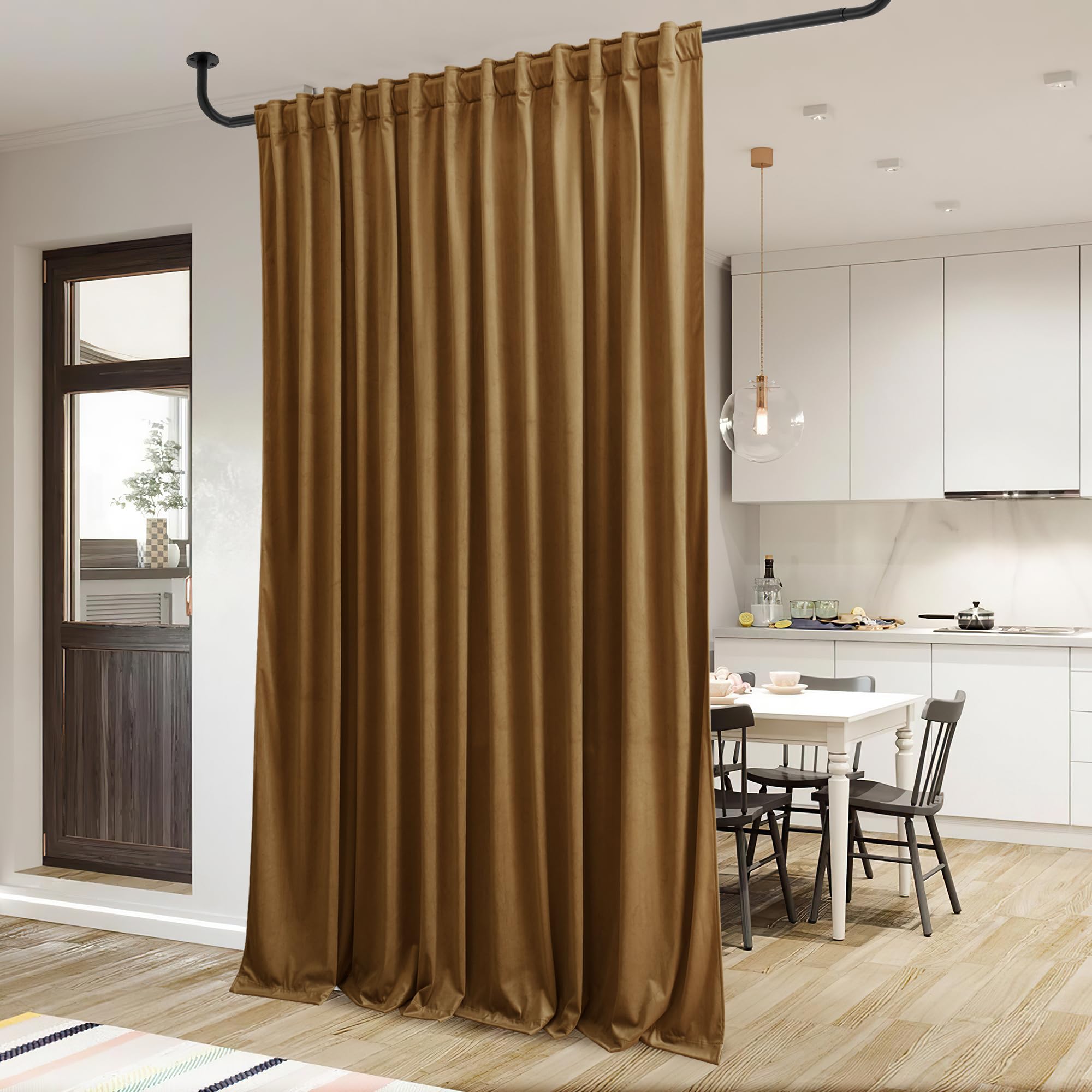Stangh Gold Brown Curtains 120 Inches Long Halloween Holiday Backdrops For Party Thermal Insulated Blackout Window Drapes For Li