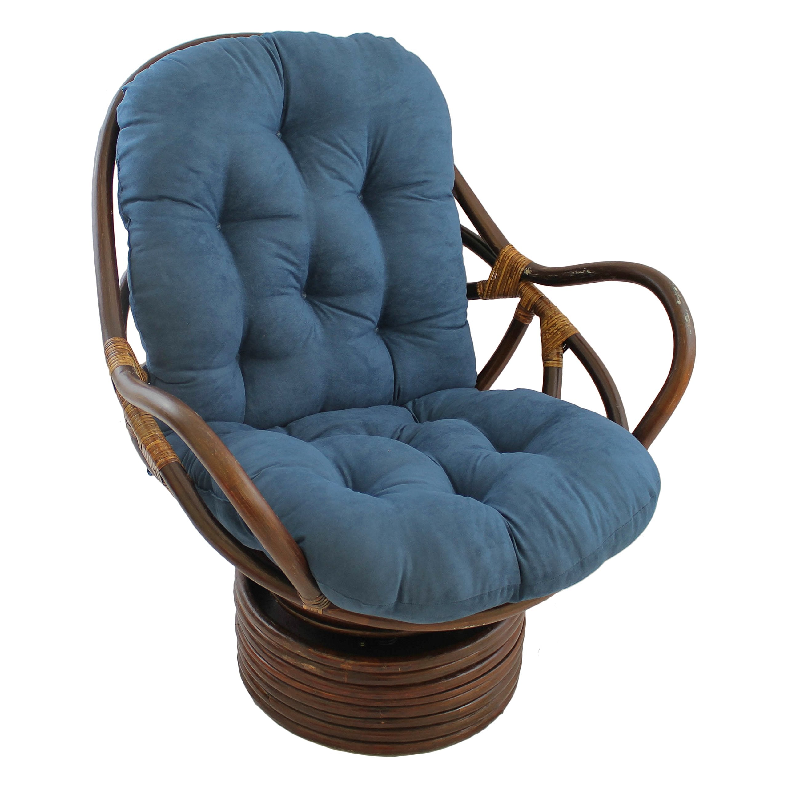 Blazing Needles Microsuede Tufted High Back Chair Cushion, 48' X 24', Chocolate