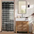 Tudeco Stall Shower Curtain - Black Lace Shower Curtain 36 X 72 Inch With Attach Valance, Gothic Floral Small Rv Narrow Shower C