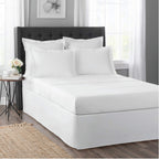 Today? Home Classic Tailored Bed Skirt Dust Ruffle, Cotton Blend Design, 14' Drop Length, Queen, White