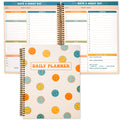 Undated Daily Planner Notebook 8.5X11, To Do List Notebook, Habit Tracker Journal, A4 Large Hardcover Spiral Schedule Notebook P