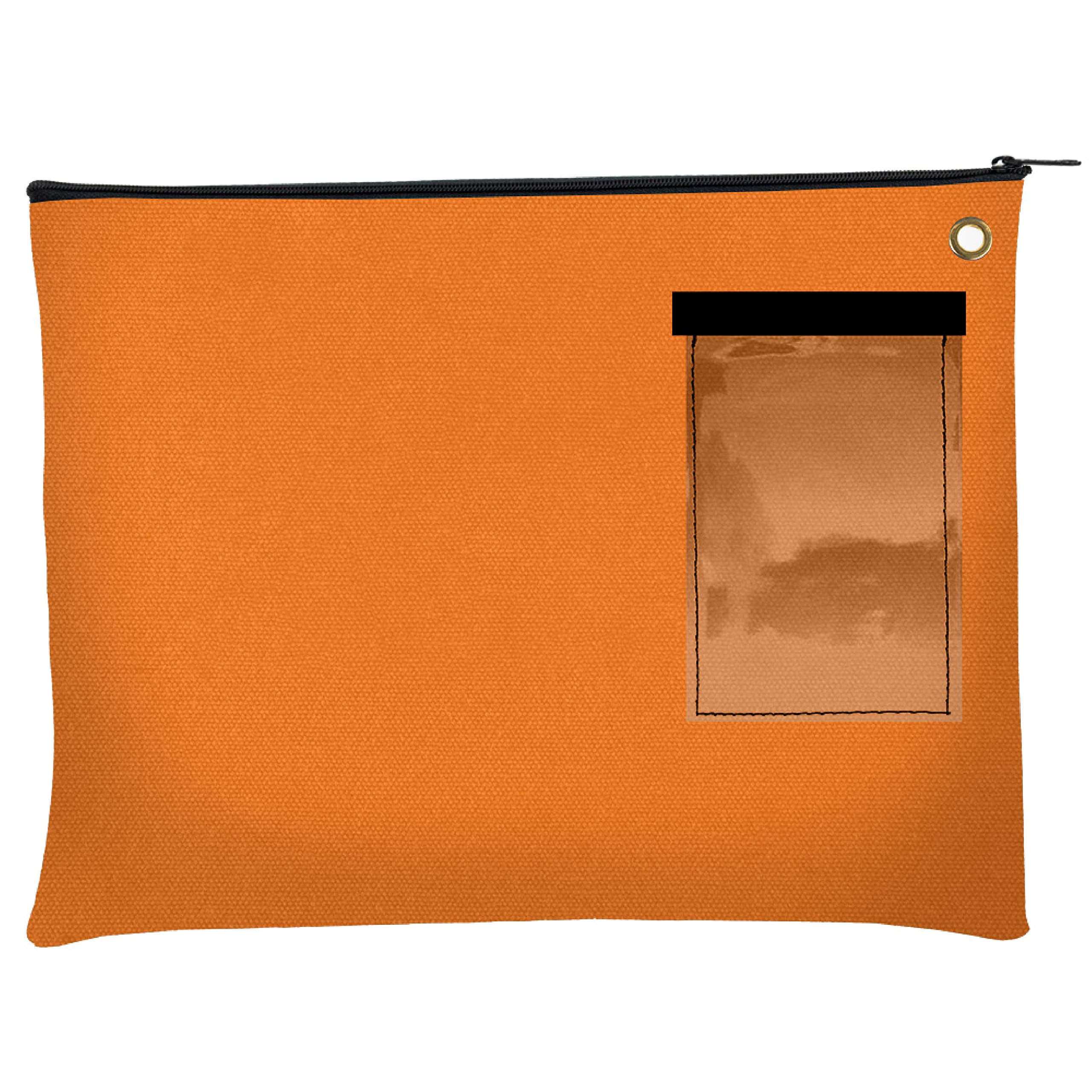 Banksupplies Canvas Interoffice Mailer, 14 Oz. - 14W X 11H - Orange - Transit Bag - Large Zipper Bag With Grommet - Use With Pad