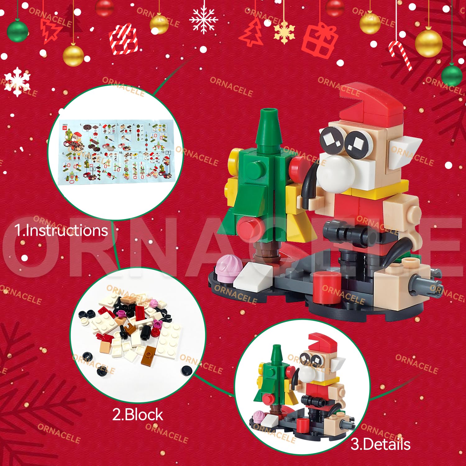 Christmas Advent Calendar 2024, 6 In 1 Building Blocks, 24 Days Countdown Calendar Toys For Kids, Christmas Building Toys Party