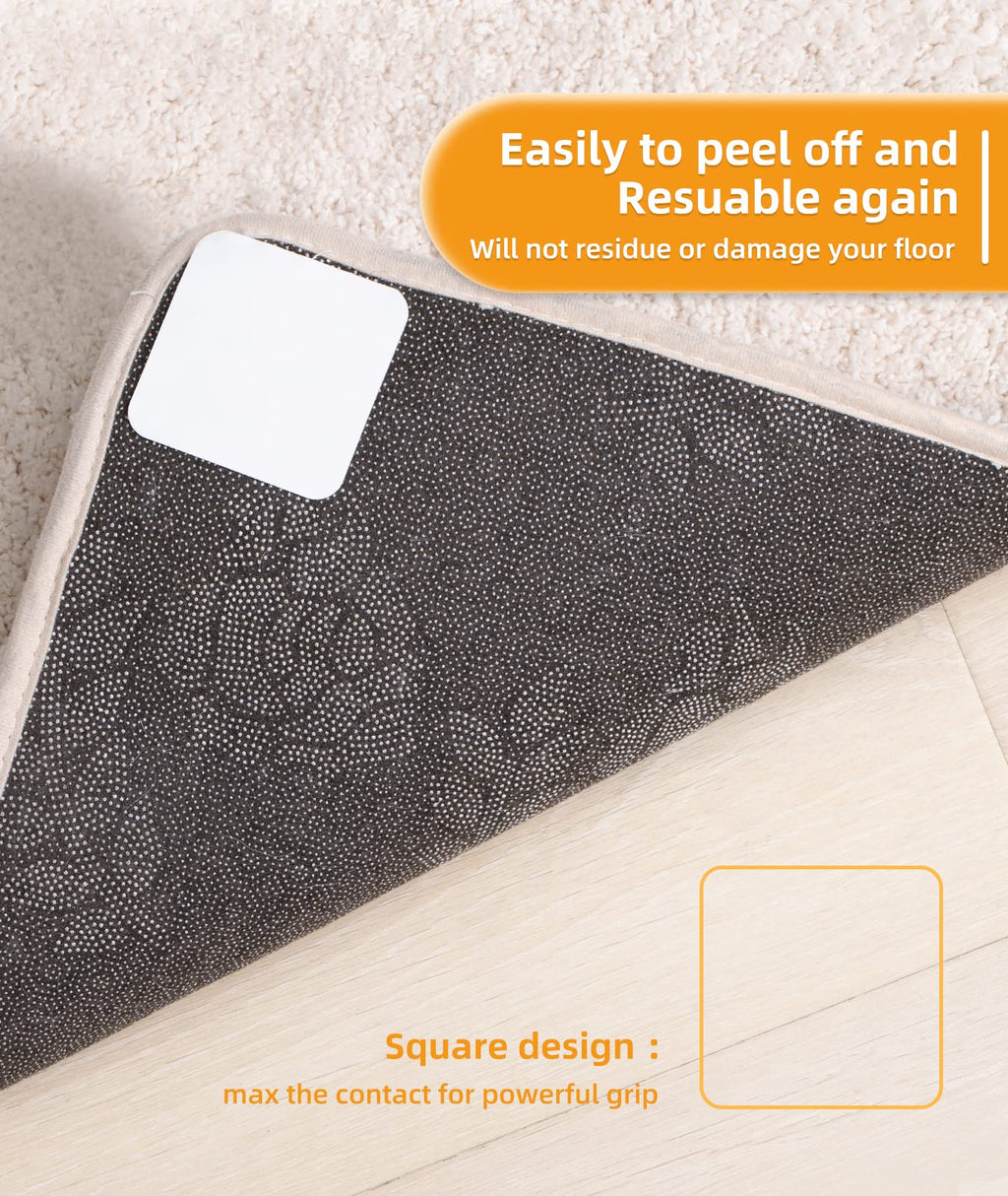 Home Techpro 12 Pcs Gripper For Rug For Hardwood Floors, Double Sided Reusable Under Rug Carpet Tape Stickers, Rug Anti Slip Gri