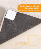Home Techpro 12 Pcs Gripper For Rug For Hardwood Floors, Double Sided Reusable Under Rug Carpet Tape Stickers, Rug Anti Slip Gri