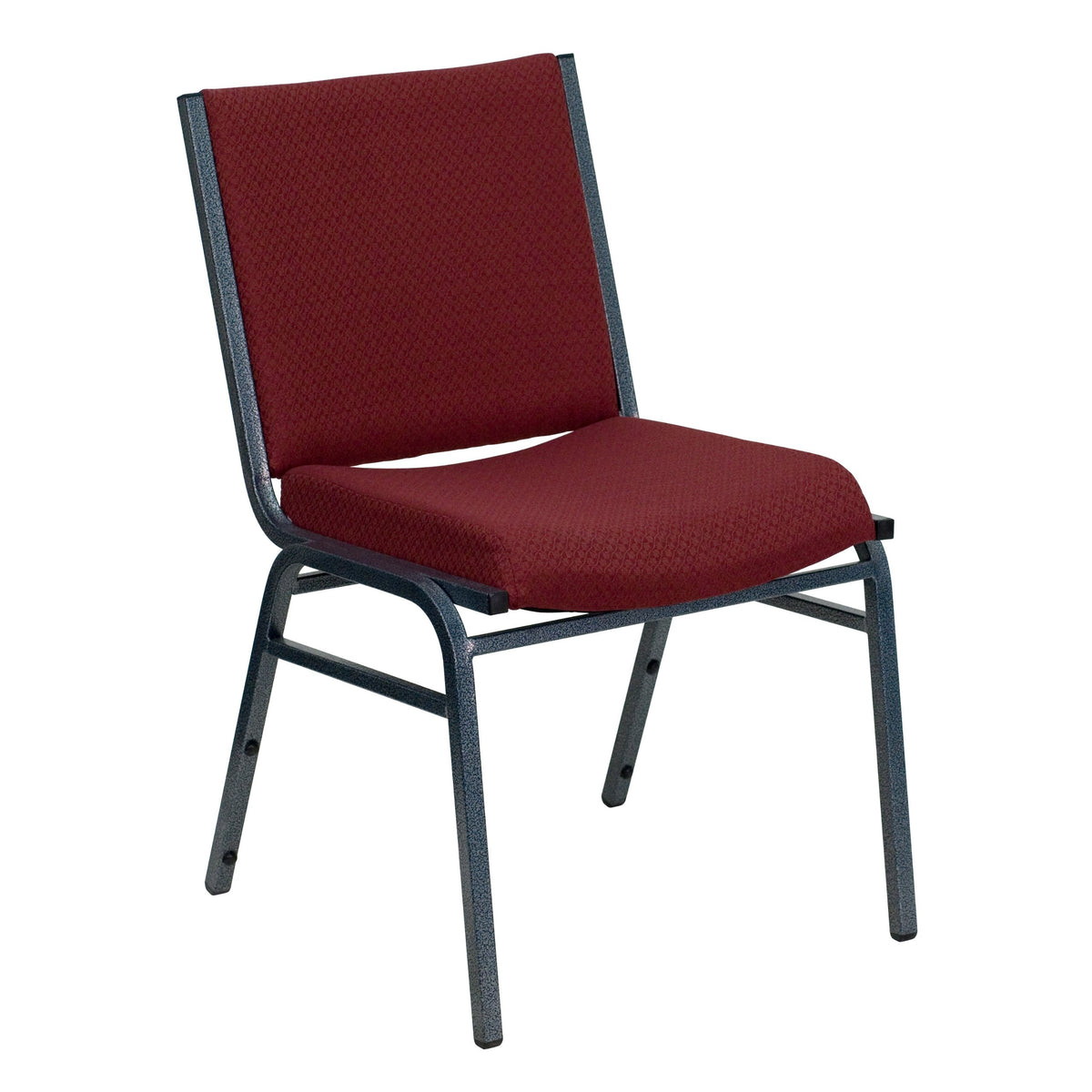 Flash Furniture HERCULES Series Heavy Duty Burgundy Patterned Fabric Stack Chair with Ganging Bracket