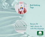 California Design Den Soft 100% Cotton Twin Xl Fitted Sheet Only, Deep Pocket, Durable Sateen, All-Around Elastic, Head/Foot Side Indicators, Twin Xl No Slip Sheets (Seafoam)