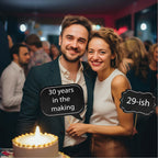 '30Th Birthday - 31-Pc Selfie Props With 8 X 10-Inch Sign, 45 Adhesive Pads, 35 Sticks - Dirty 30 Photo Booth Props''