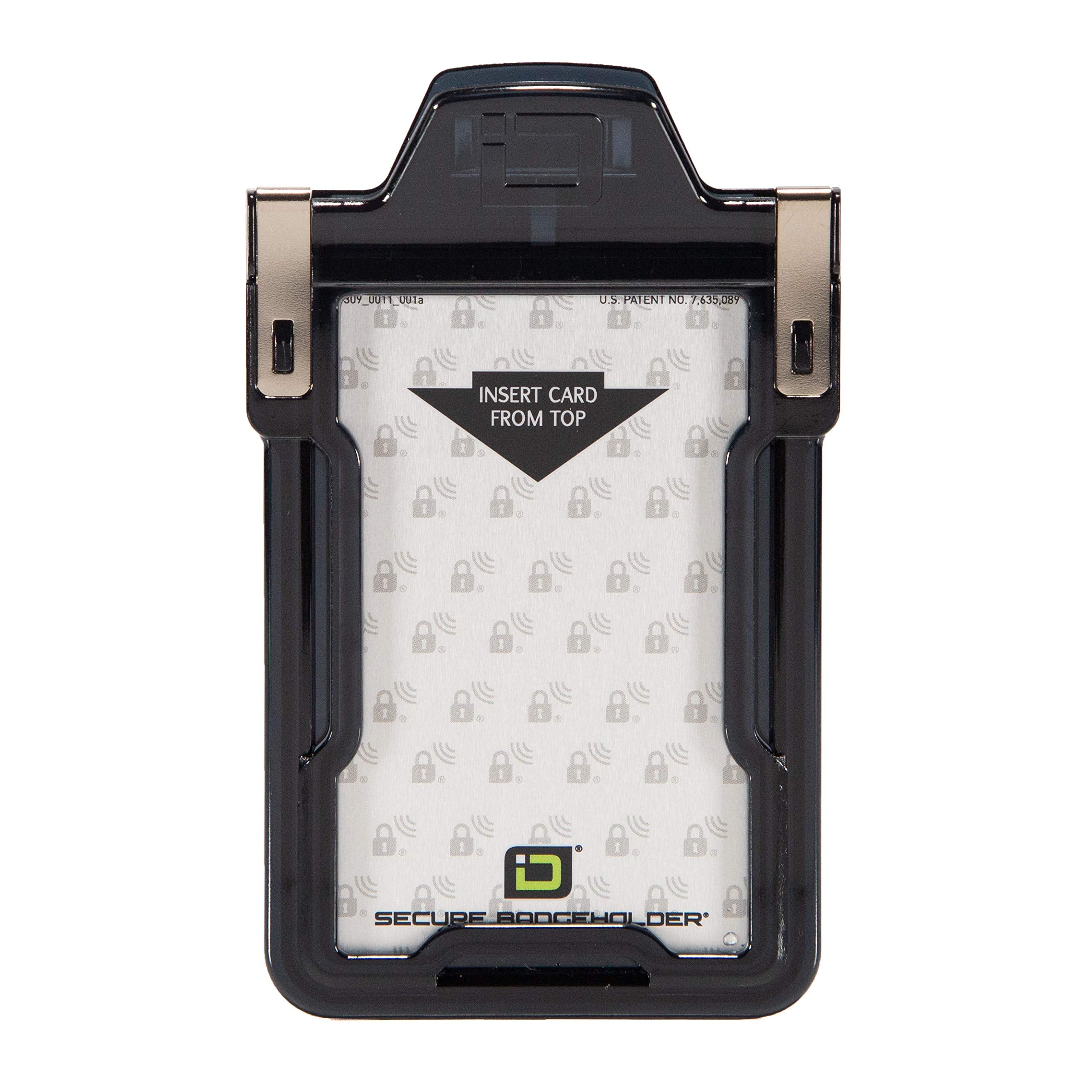 Identity Stronghold - Secure Rfid Badge Holder For 1 Card - Heavy Duty Hard Plastic Id Badge Holder - Usa Molded And Assembled -