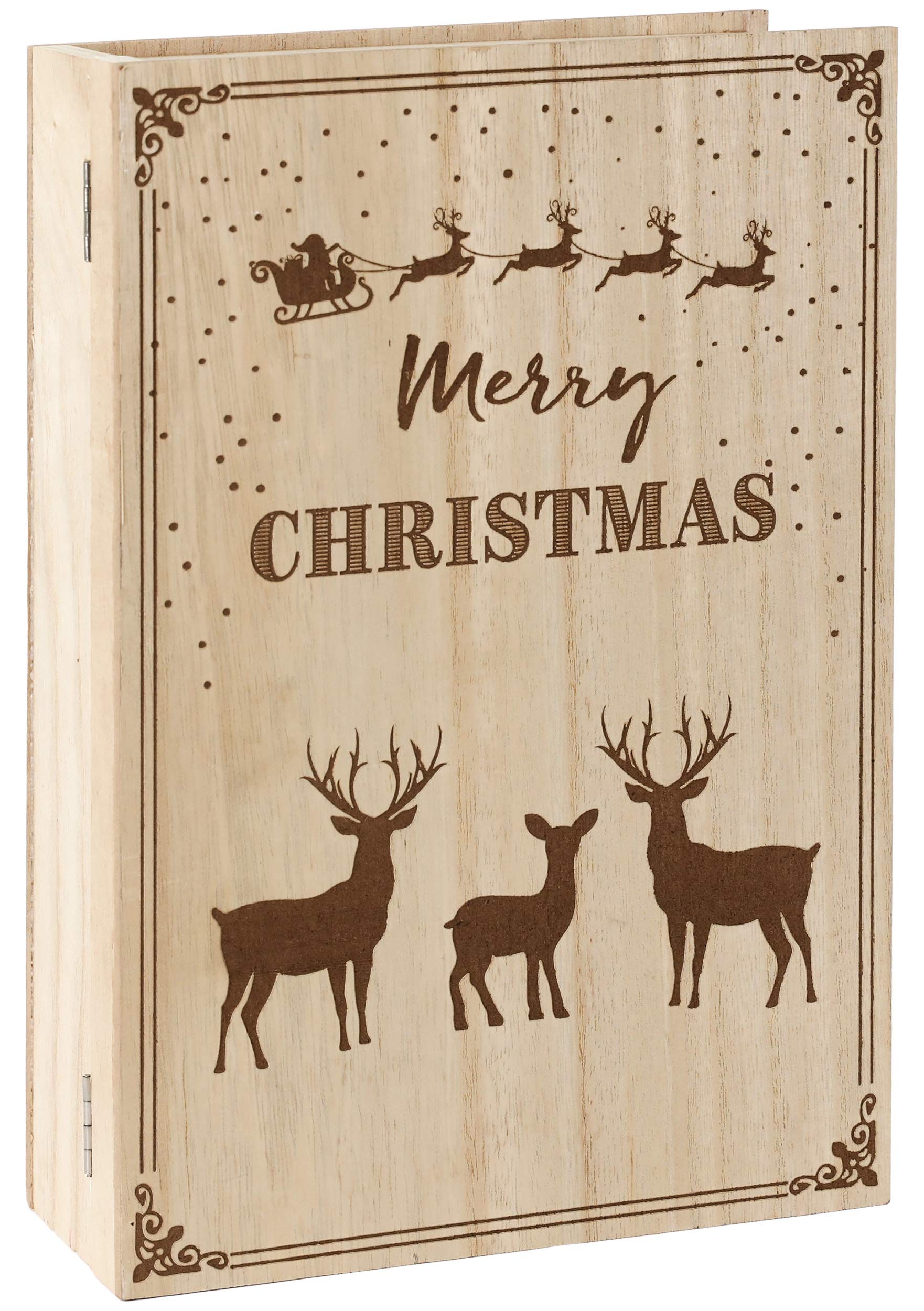 Brubaker Reusable Wooden Advent Calendar To Fill - Merry Christmas Book - Diy Christmas Calendar 7.72 X 2.95 X 11.81 Inches